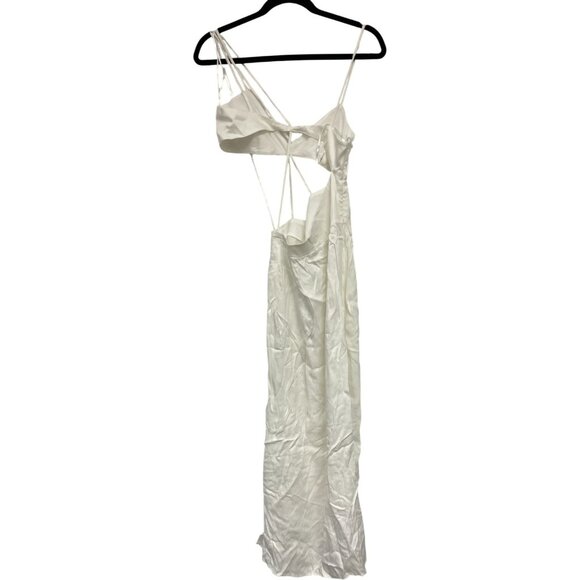 Zara Women Dress Size XS White Cut Out Midi Front Slit 2298/139 NWT - Picture 3 of 13